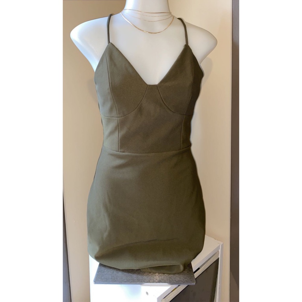 Olive Green Mini Dress